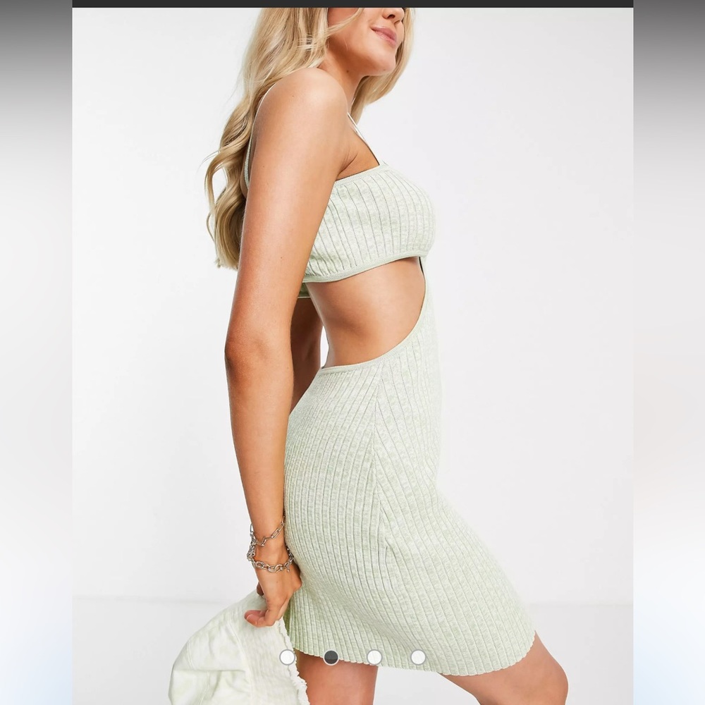 4th & Reckless Sicily cut out halter knit mini summer dress Size Large